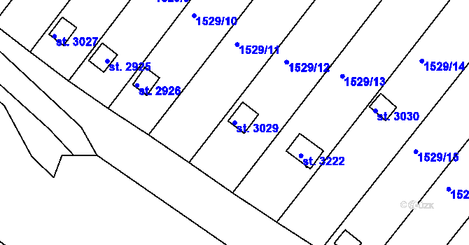 Parcela st. 3029 v KÚ Ostrov nad Ohří, Katastrální mapa