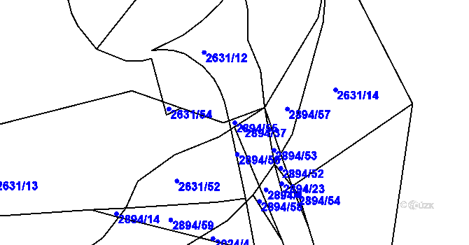 Parcela st. 2894/55 v KÚ Ostrov nad Ohří, Katastrální mapa