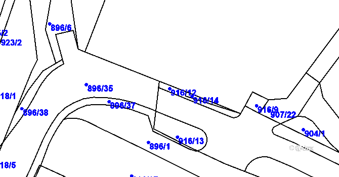 Parcela st. 916/12 v KÚ Ostrov nad Ohří, Katastrální mapa