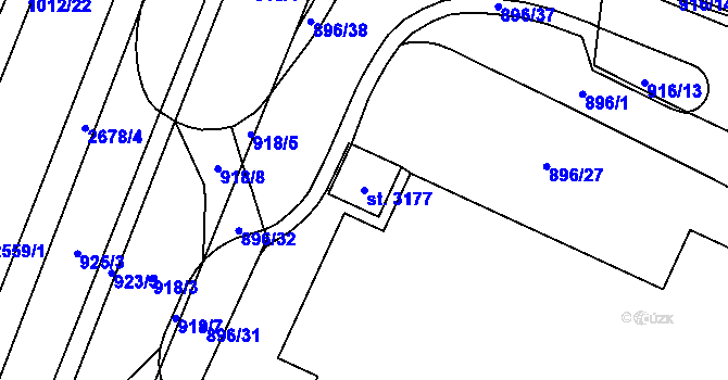 Parcela st. 3177 v KÚ Ostrov nad Ohří, Katastrální mapa
