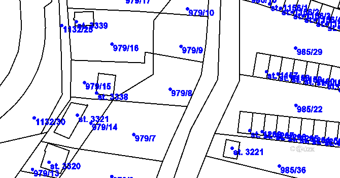 Parcela st. 979/8 v KÚ Ostrov nad Ohří, Katastrální mapa