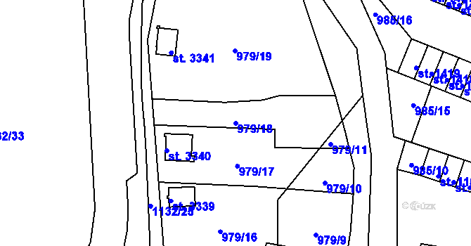 Parcela st. 979/18 v KÚ Ostrov nad Ohří, Katastrální mapa