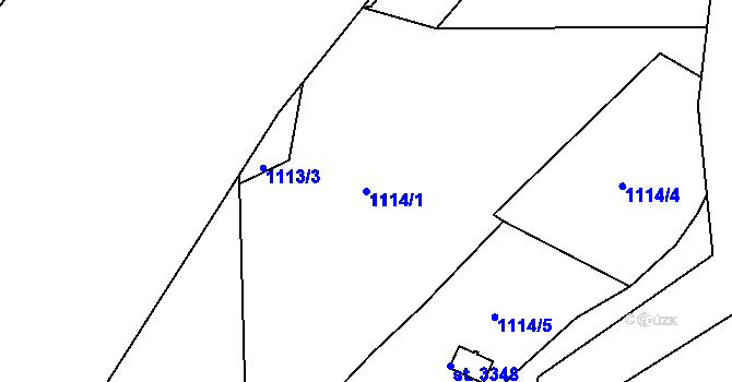 Parcela st. 1114/1 v KÚ Ostrov nad Ohří, Katastrální mapa