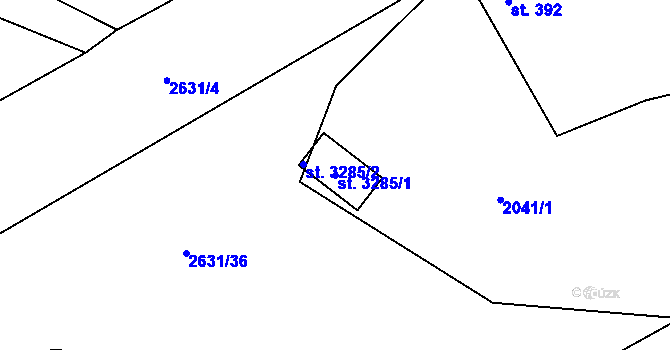 Parcela st. 3285/1 v KÚ Ostrov nad Ohří, Katastrální mapa
