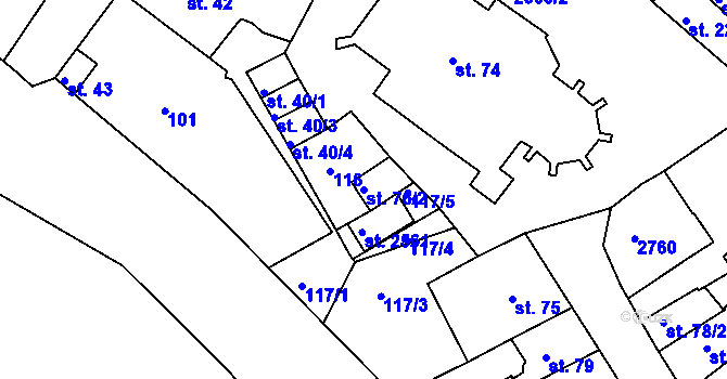 Parcela st. 76/2 v KÚ Ostrov nad Ohří, Katastrální mapa