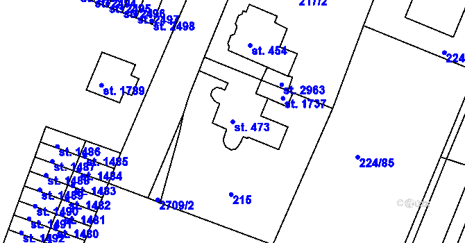 Parcela st. 473 v KÚ Ostrov nad Ohří, Katastrální mapa