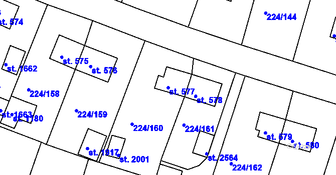 Parcela st. 577 v KÚ Ostrov nad Ohří, Katastrální mapa