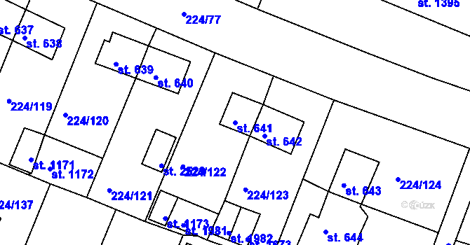Parcela st. 641 v KÚ Ostrov nad Ohří, Katastrální mapa
