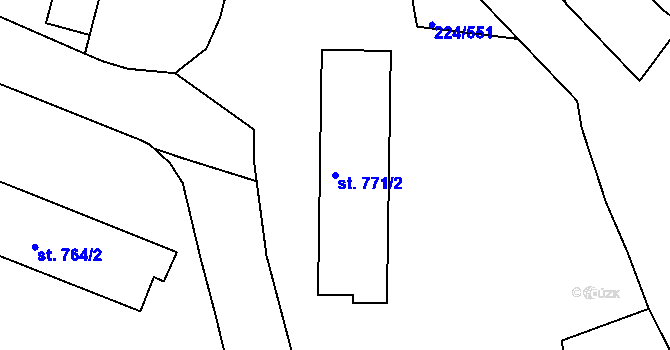 Parcela st. 771/2 v KÚ Ostrov nad Ohří, Katastrální mapa