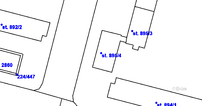 Parcela st. 895/4 v KÚ Ostrov nad Ohří, Katastrální mapa
