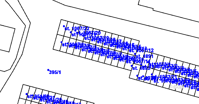 Parcela st. 1067/7 v KÚ Ostrov nad Ohří, Katastrální mapa
