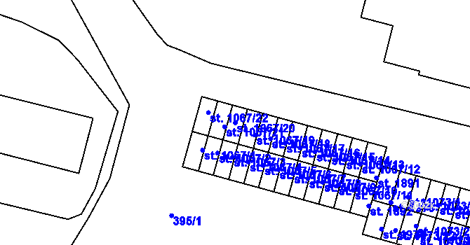 Parcela st. 1067/20 v KÚ Ostrov nad Ohří, Katastrální mapa