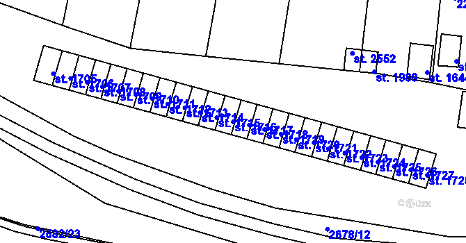 Parcela st. 1716 v KÚ Ostrov nad Ohří, Katastrální mapa