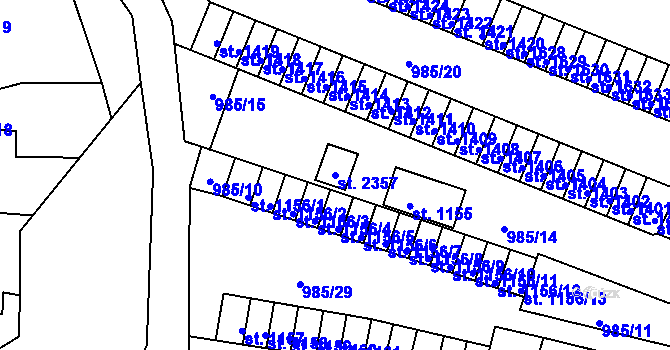 Parcela st. 2357 v KÚ Ostrov nad Ohří, Katastrální mapa