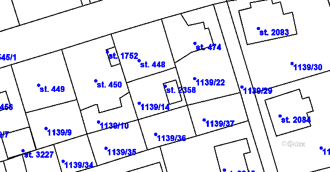 Parcela st. 2358 v KÚ Ostrov nad Ohří, Katastrální mapa
