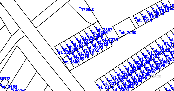 Parcela st. 2373 v KÚ Ostrov nad Ohří, Katastrální mapa