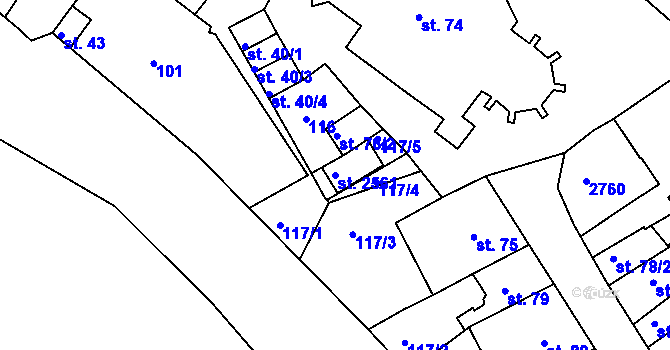 Parcela st. 2561 v KÚ Ostrov nad Ohří, Katastrální mapa