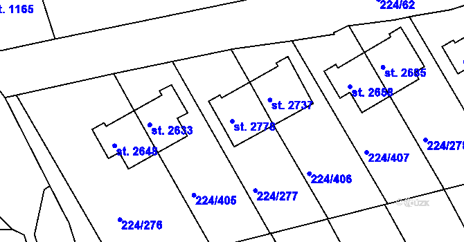Parcela st. 2778 v KÚ Ostrov nad Ohří, Katastrální mapa