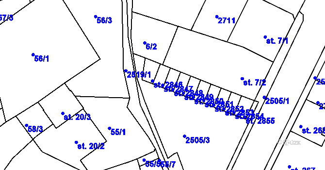 Parcela st. 2847 v KÚ Ostrov nad Ohří, Katastrální mapa