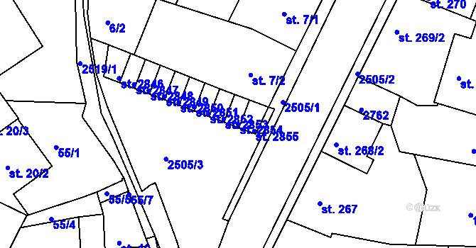 Parcela st. 2854 v KÚ Ostrov nad Ohří, Katastrální mapa
