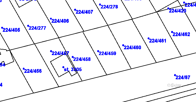 Parcela st. 224/459 v KÚ Ostrov nad Ohří, Katastrální mapa