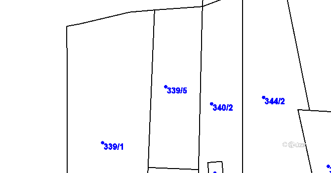 Parcela st. 339/5 v KÚ Ostrov nad Ohří, Katastrální mapa