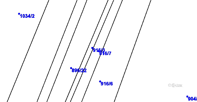 Parcela st. 916/7 v KÚ Ostrov nad Ohří, Katastrální mapa