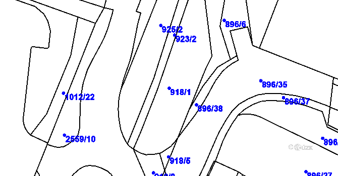 Parcela st. 918/1 v KÚ Ostrov nad Ohří, Katastrální mapa