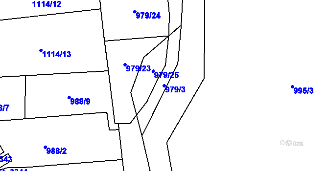 Parcela st. 979/3 v KÚ Ostrov nad Ohří, Katastrální mapa