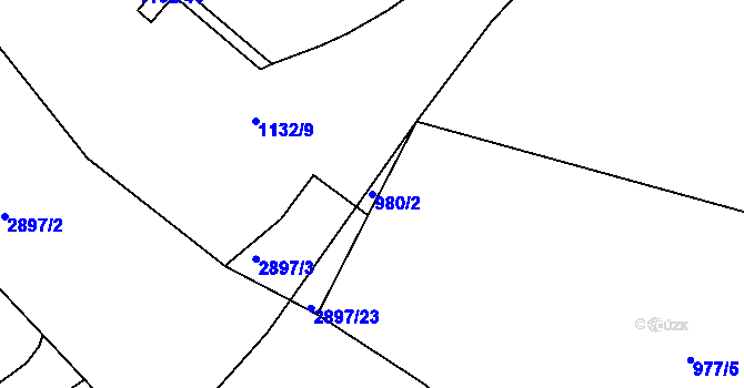 Parcela st. 980/2 v KÚ Ostrov nad Ohří, Katastrální mapa