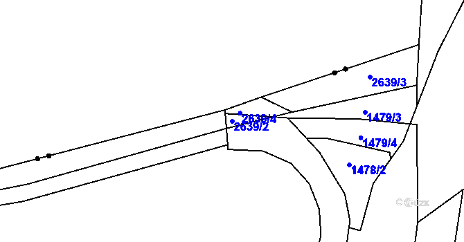 Parcela st. 2639/2 v KÚ Ostrov nad Ohří, Katastrální mapa