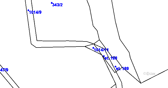 Parcela st. 1014/10 v KÚ Mořičov, Katastrální mapa