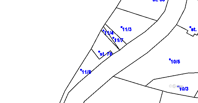 Parcela st. 78 v KÚ Mořičov, Katastrální mapa