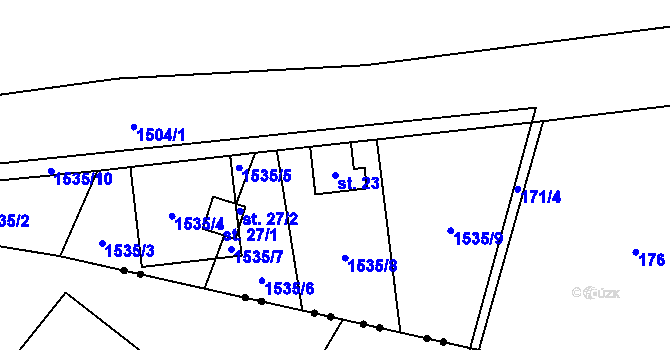 Parcela st. 23 v KÚ Lhota u Tachova, Katastrální mapa