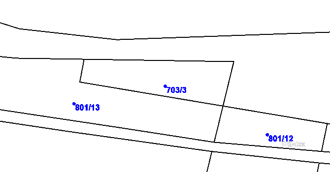 Parcela st. 703/3 v KÚ Lhota u Tachova, Katastrální mapa