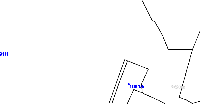 Parcela st. 1091/4 v KÚ Lhota u Tachova, Katastrální mapa