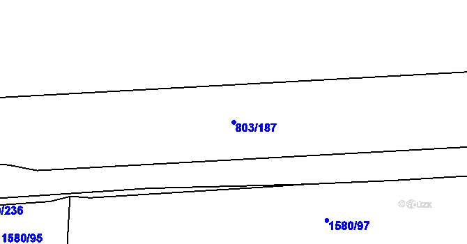Parcela st. 803/187 v KÚ Ostrov u Tachova, Katastrální mapa