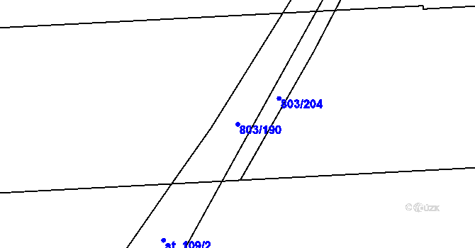 Parcela st. 803/190 v KÚ Ostrov u Tachova, Katastrální mapa