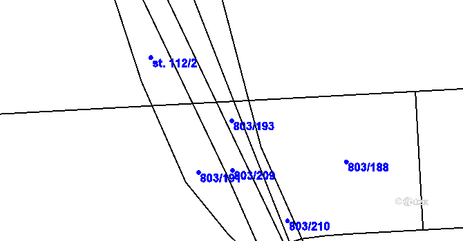 Parcela st. 803/193 v KÚ Ostrov u Tachova, Katastrální mapa
