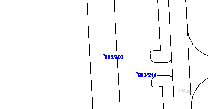 Parcela st. 803/200 v KÚ Ostrov u Tachova, Katastrální mapa