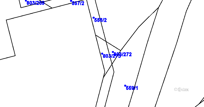 Parcela st. 803/273 v KÚ Ostrov u Tachova, Katastrální mapa
