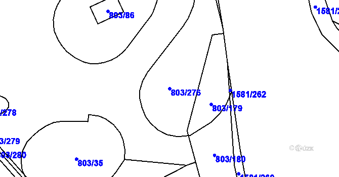 Parcela st. 803/276 v KÚ Ostrov u Tachova, Katastrální mapa