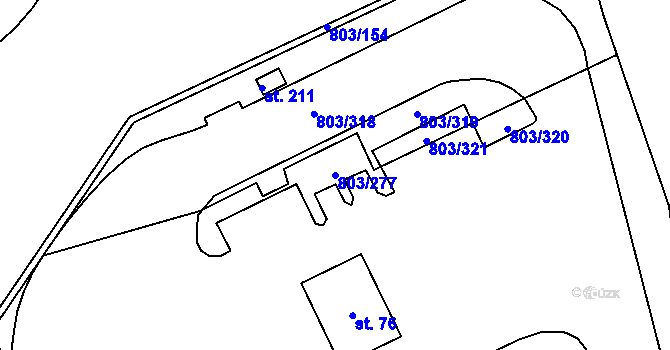 Parcela st. 803/277 v KÚ Ostrov u Tachova, Katastrální mapa