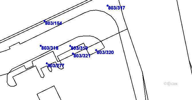 Parcela st. 803/320 v KÚ Ostrov u Tachova, Katastrální mapa