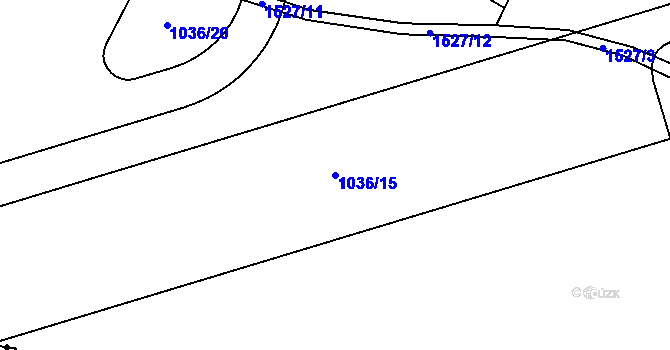 Parcela st. 1036/15 v KÚ Ostrov u Tachova, Katastrální mapa
