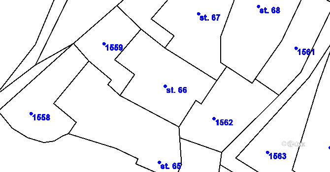 Parcela st. 66 v KÚ Ostrov u Tachova, Katastrální mapa