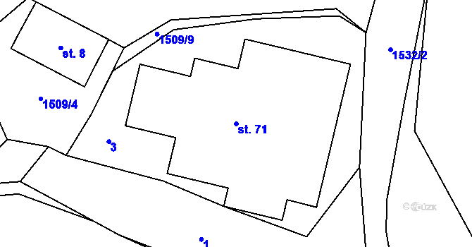 Parcela st. 71 v KÚ Ostrov u Tachova, Katastrální mapa