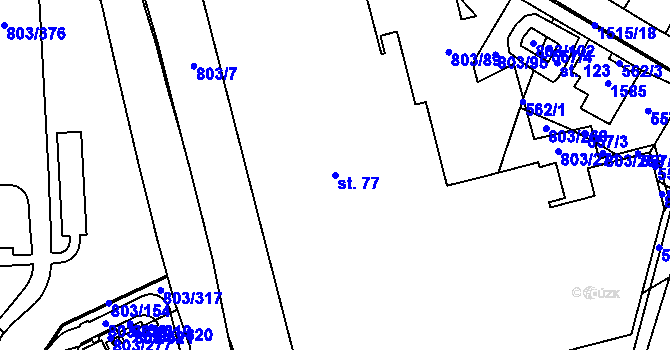 Parcela st. 77 v KÚ Ostrov u Tachova, Katastrální mapa