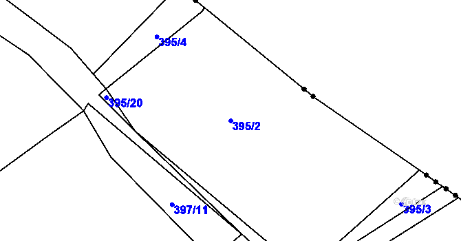 Parcela st. 395/2 v KÚ Ostrov u Tachova, Katastrální mapa