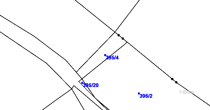Parcela st. 395/4 v KÚ Ostrov u Tachova, Katastrální mapa